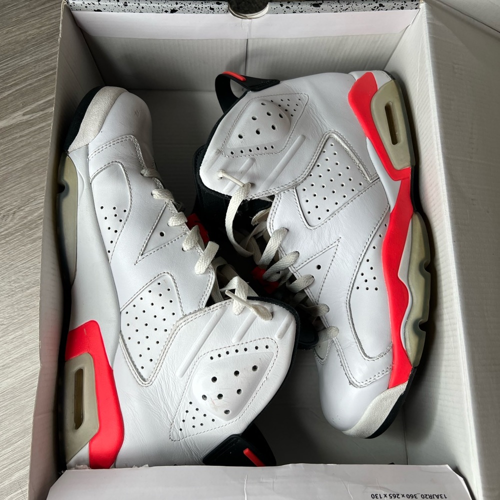 Jordan Kids White and Red Sneakers
